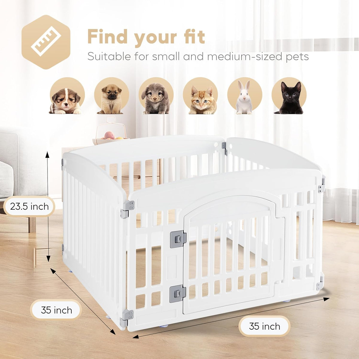 Dog Playpen Secure Foldable Fence